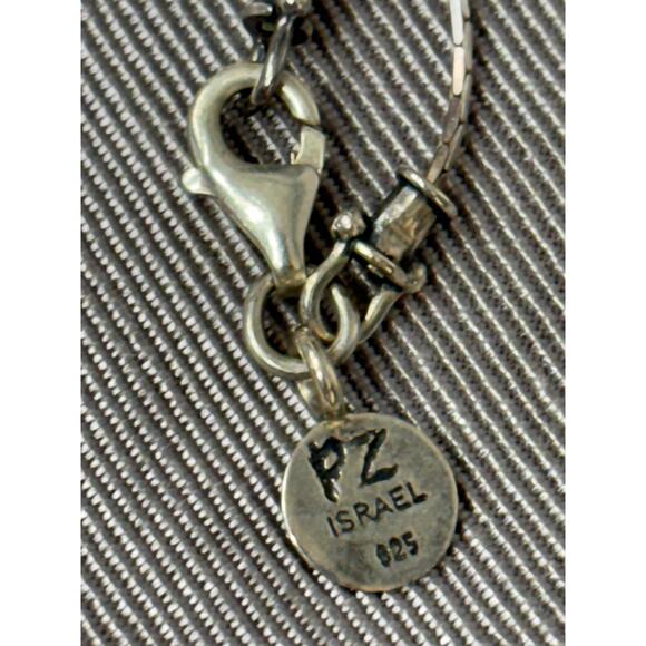 PZ Or Paz Sterling Silver Roman Glass Pendant Necklace 20" #63861 - Picture 5 of 6